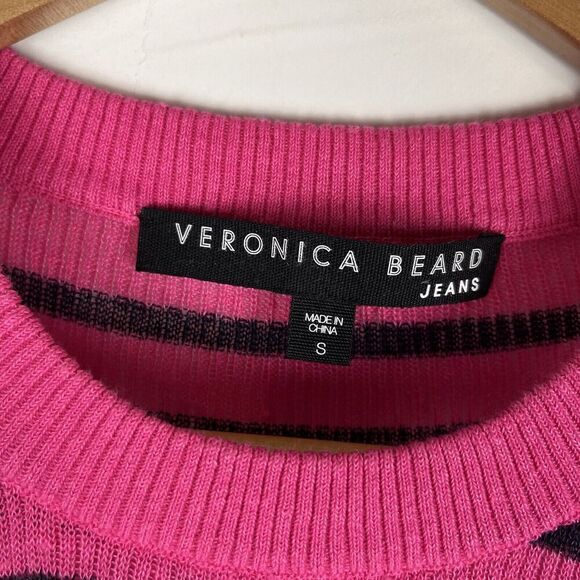 Veronica Beard Pink Stripped Linen Sweater Lightweight Small​ - Picture 4 of 4